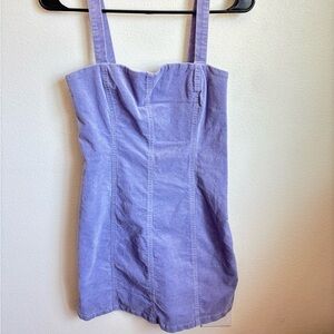 purple denim dress
